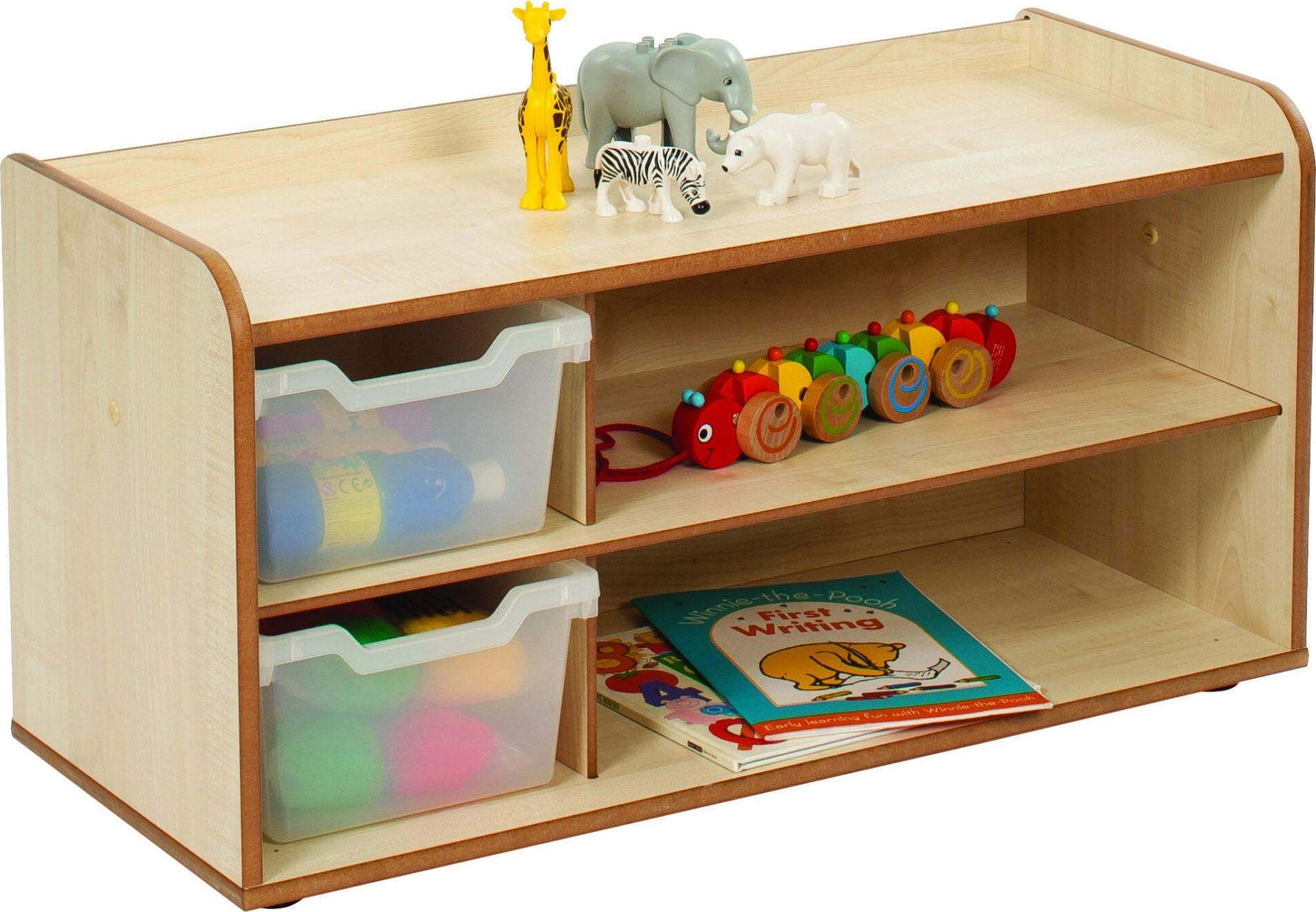 2 TRAY UNIT WITH SHELVES (Maple)