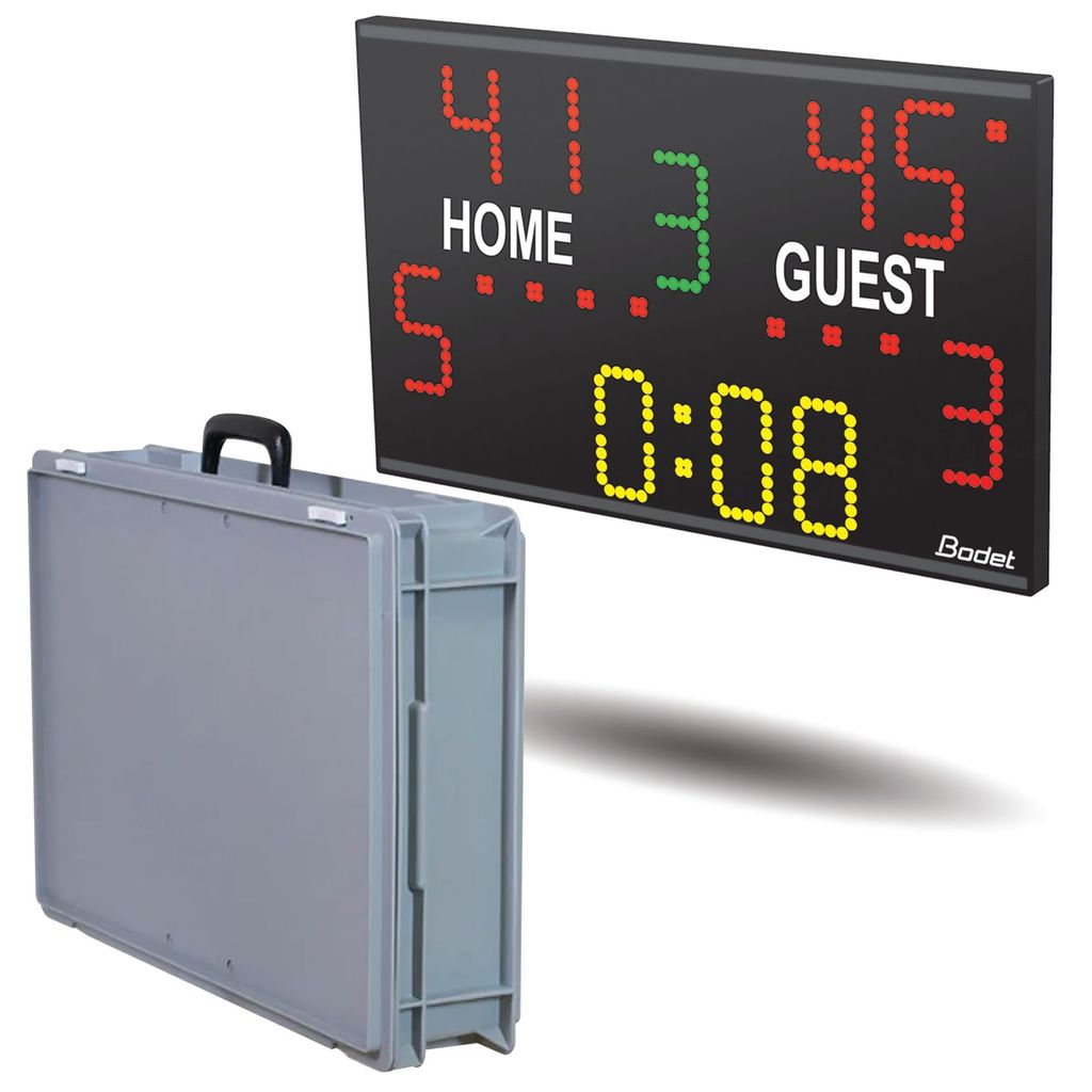 INDOOR MULTI-SPORT SCOREBOARD WITH TRANSPORTATION CASE