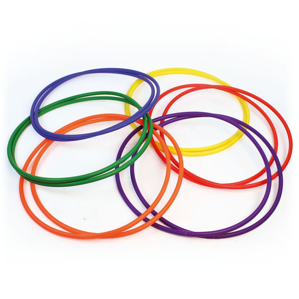 DELUXE HOOP 600MM, 6 MIXED COLOURS, SET OF 12