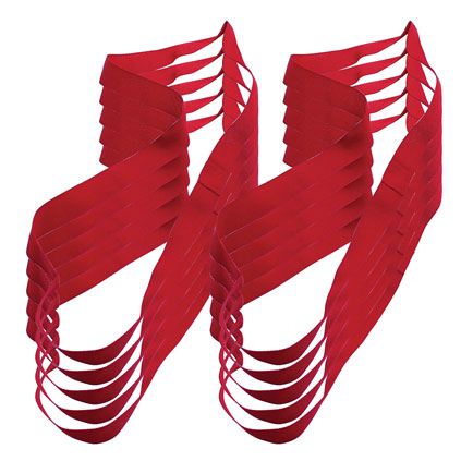 TEAM BAND POLYESTER, RED, SET OF 10