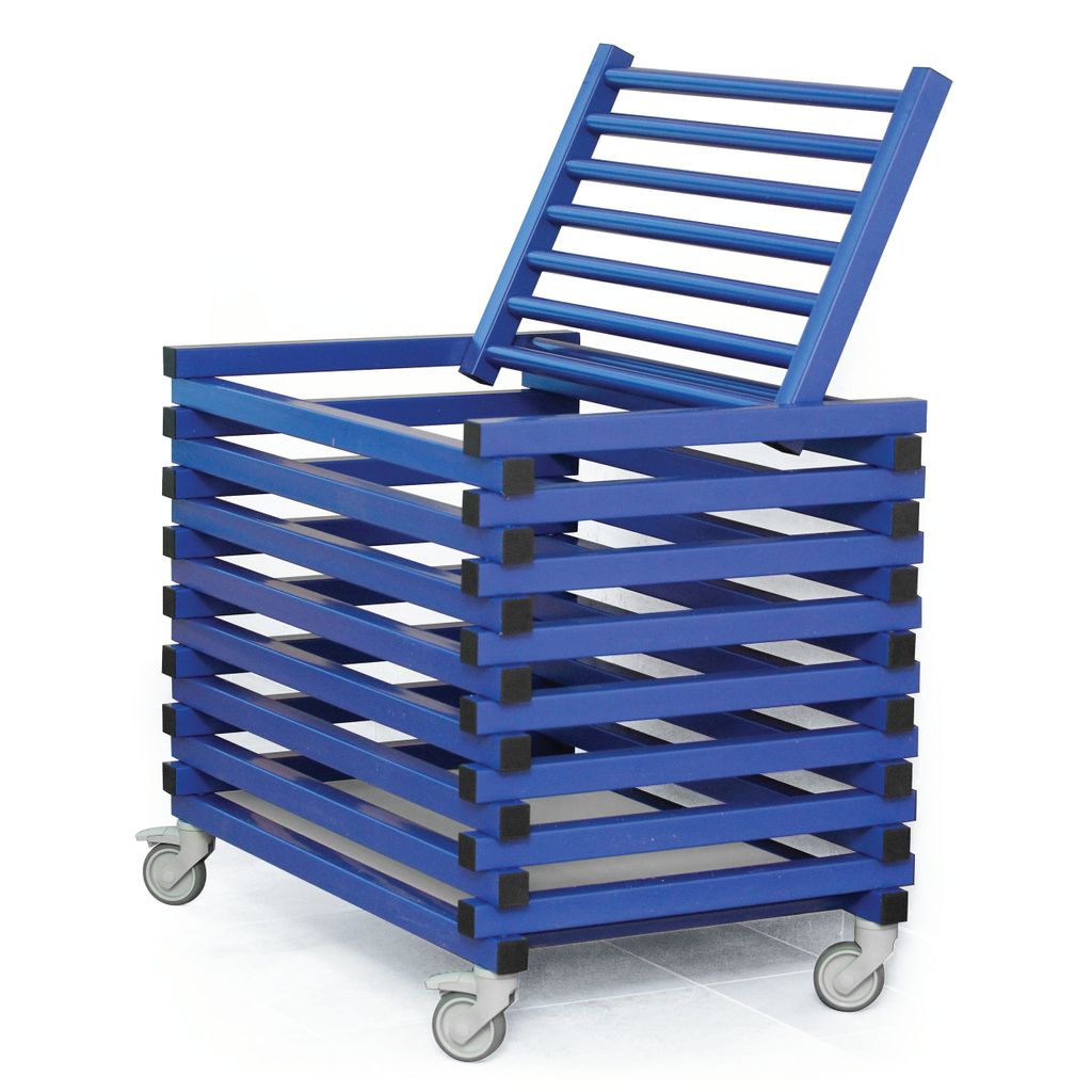 VENDIPLAS EQUIPMENT TROLLEY BLUE, CLOSED TOP
