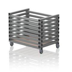 VENDIPLAS EQUIPMENT TROLLEY GREY, OPEN TOP