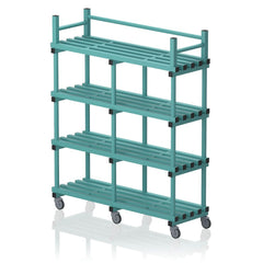 VENDIPLAS MOBILE SHELVING UNIT DOUBLE, GREEN