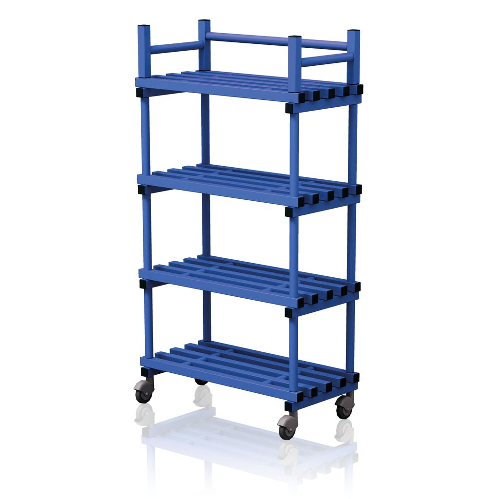 VENDIPLAS MOBILE SHELVING UNIT SINGLE, BLUE