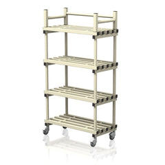 VENDIPLAS MOBILE SHELVING UNIT SINGLE, BEIGE