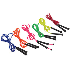 COLOURED PLASTIC SKIPPING ROPES SET OF 6
