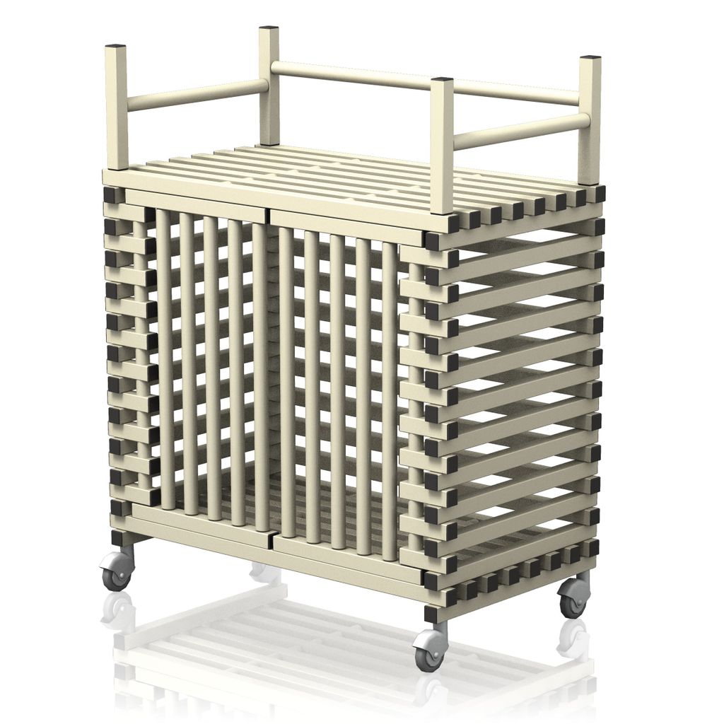 VENDIPLAS TROLLEY CABINET LARGE, BEIGE, C/W TOP RACK