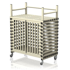 VENDIPLAS TROLLEY CABINET LARGE, BEIGE, C/W TOP RACK