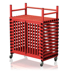 VENDIPLAS TROLLEY CABINET LARGE, RED, C/W TOP RACK