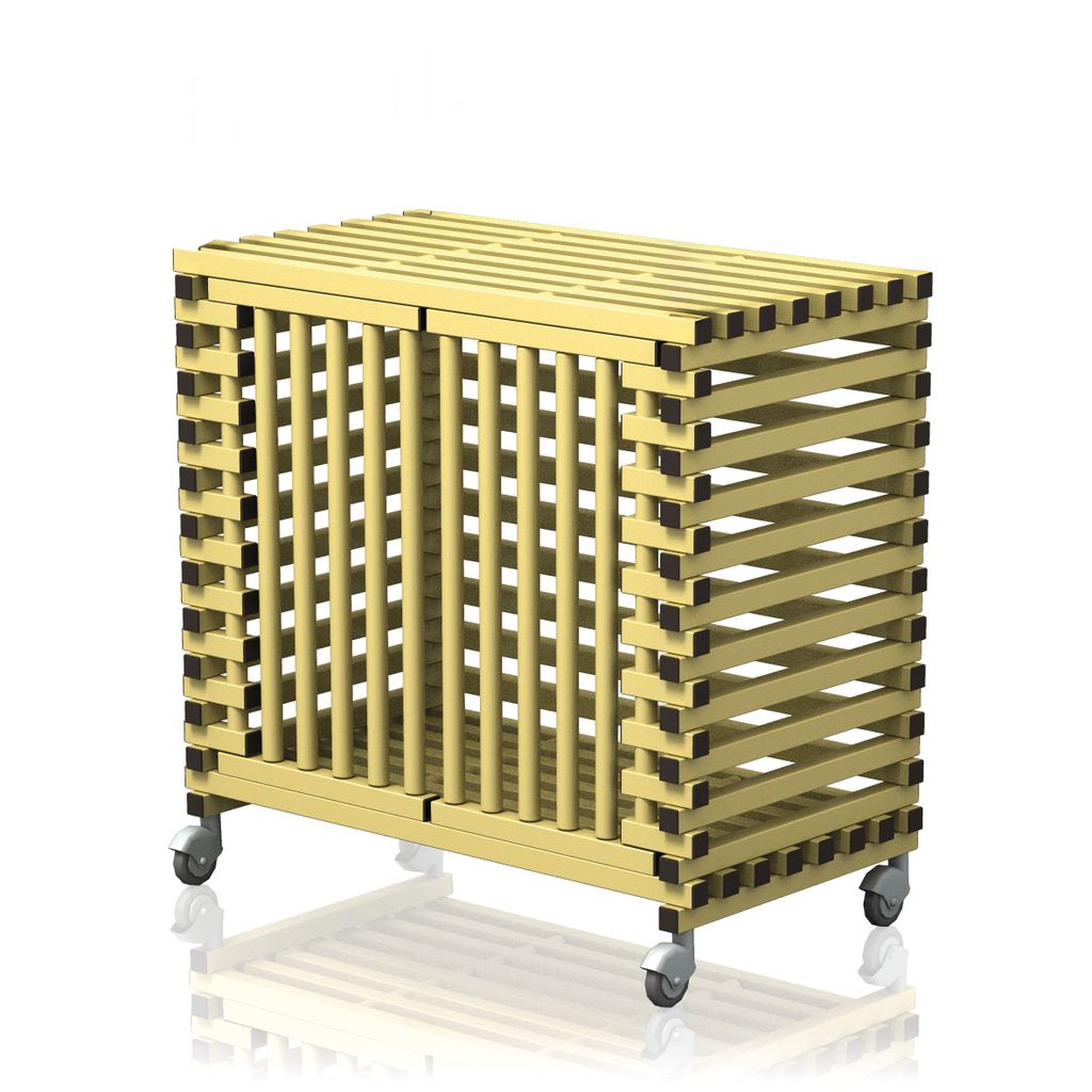 VENDIPLAS TROLLEY CABINET LARGE, YELLOW