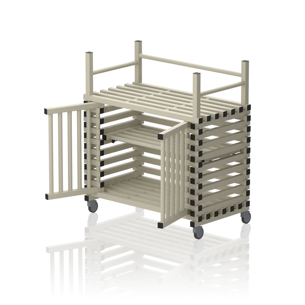 VENDIPLAS TROLLEY CABINET MEDIUM, BEIGE, C/W TOP RACK