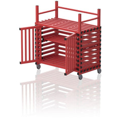 VENDIPLAS TROLLEY CABINET MEDIUM, RED, C/W TOP RACK