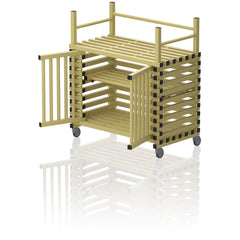 VENDIPLAS TROLLEY CABINET MEDIUM, YELLOW, C/W TOP RACK
