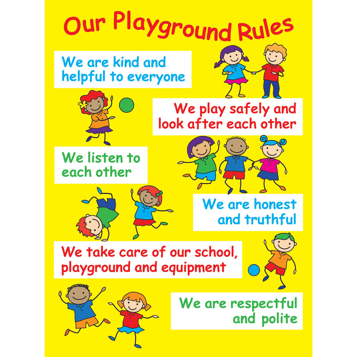 POSITIVE PLAYTIME WALL SIGNS PLAYGROUND RULES