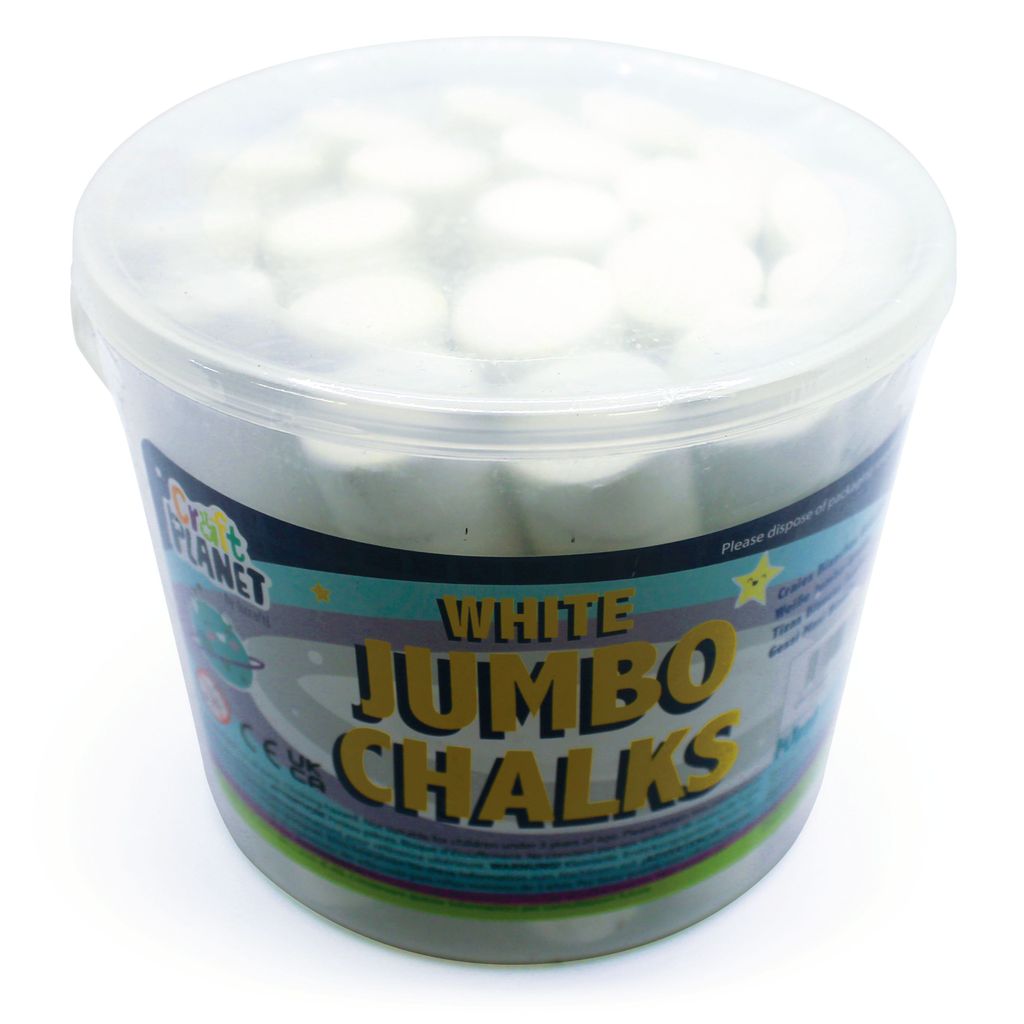 COLOURED PLAYGROUND CHALK WHITE, SET OF 20
