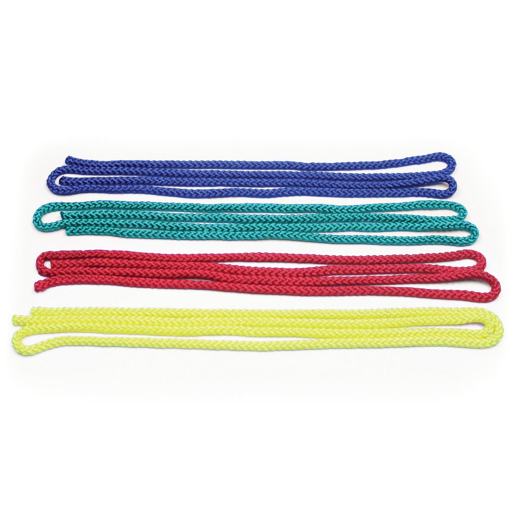 COLOURED GYM ROPE 2M, MIXED COLOURS, SET OF 4