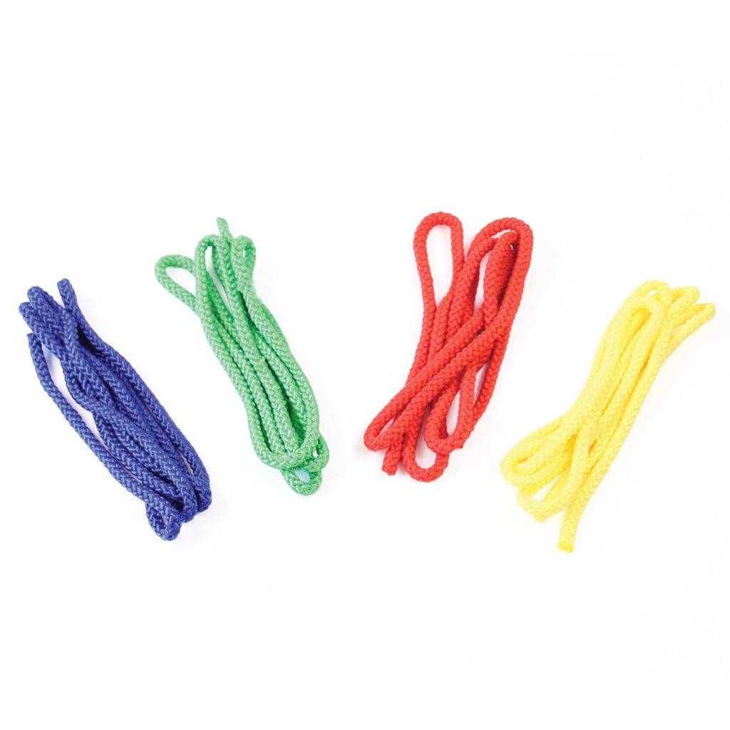 COLOURED GYM ROPE 3M, MIXED COLOURS, SET OF 4