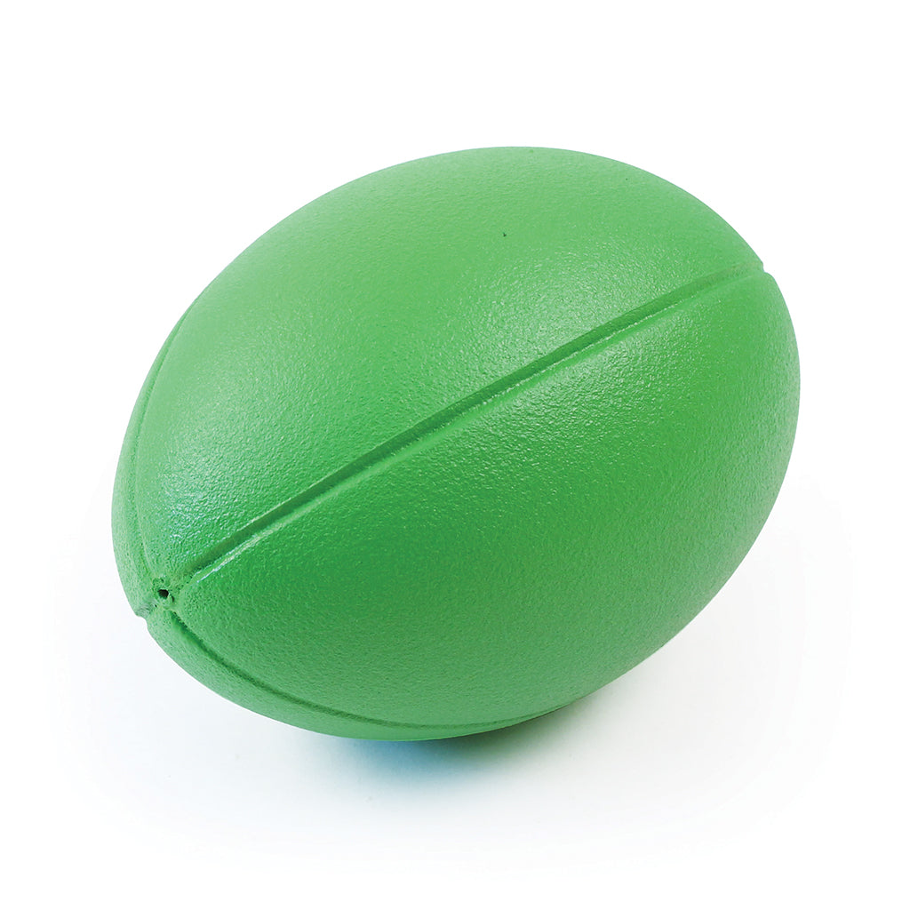 COATED FOAM RUGBY BALL 235MM, GREEN