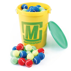 COLOURED TENNIS STYLE BALL BUCKET OF 96