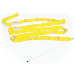RHYTHMIC GYMNASTICS RIBBON 4M, WITH WAND, YELLOW