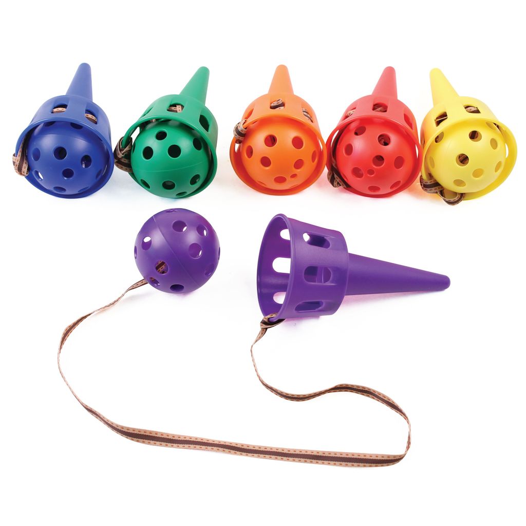 CATCHING CUP AND BALL MIXED COLOURS, SET OF 6