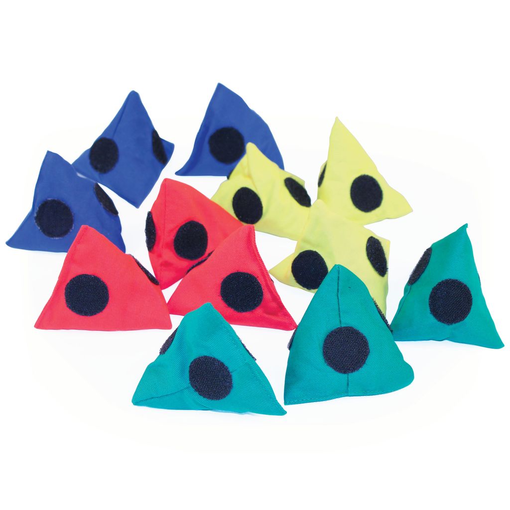HOOK AND LOOP PYRAMID BEAN BAG SET OF 12