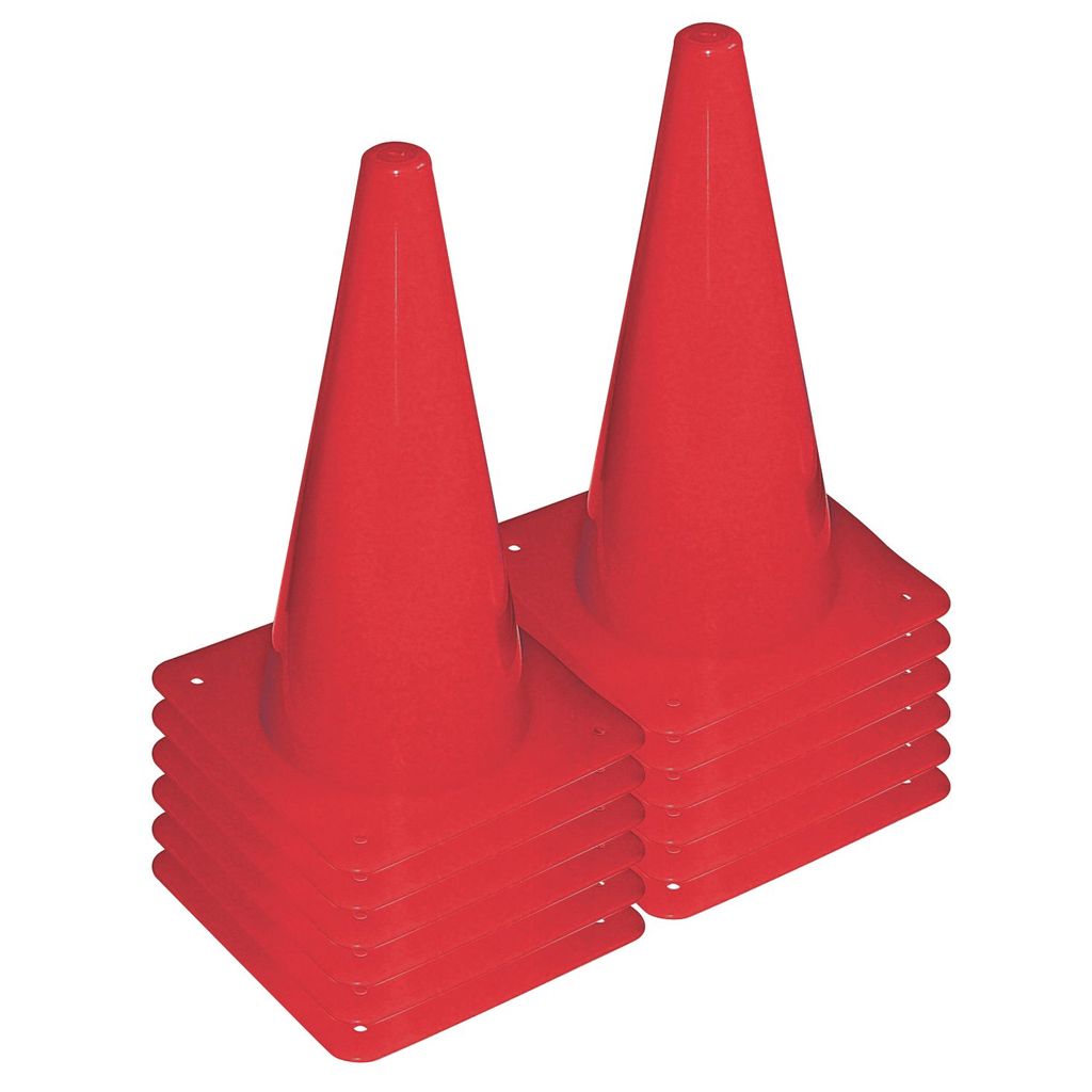 PLASTIC CONE 300MM RED, SET OF 12