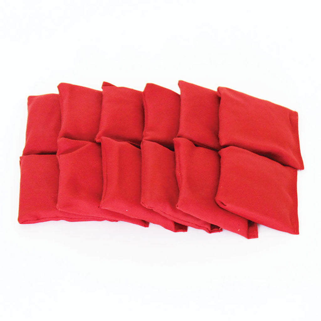RECTANGULAR COTTON BEAN BAG RED, BAG OF 12