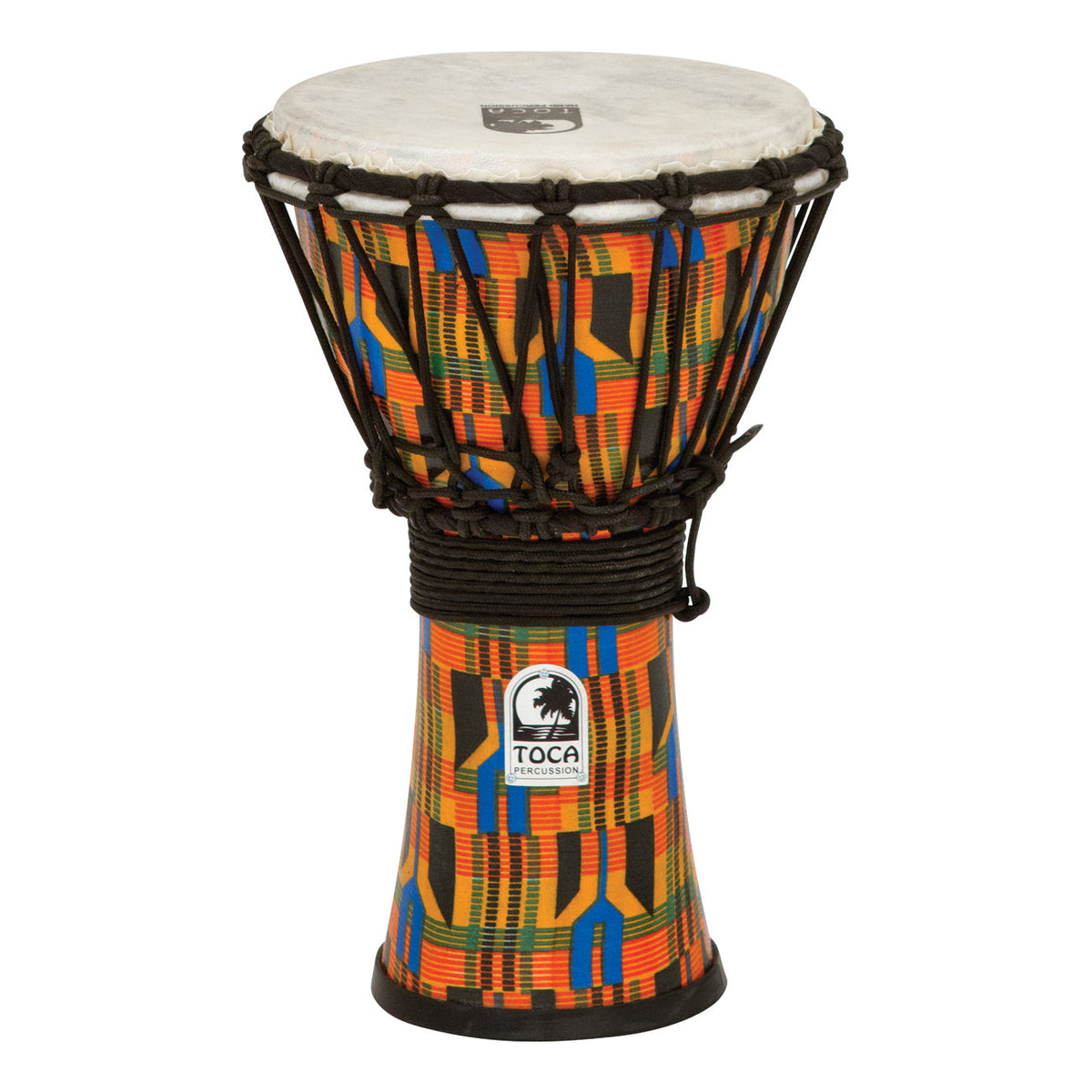 Toca Freestyle kente cloth djembe - rope tuned - 10 inch (head)
