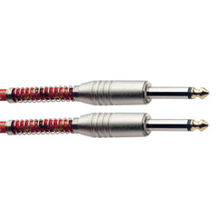 Stagg S-series vintage mono large jack cable - Red tweed