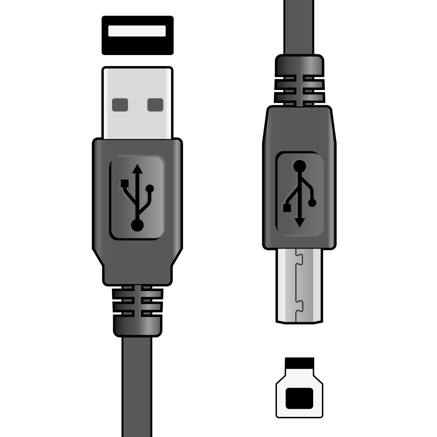 AV Link USB 2.0 type A plug to type B cable - 1.5m