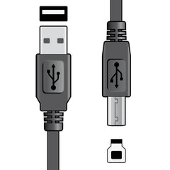 AV Link USB 2.0 type A plug to type B cable - 1.5m