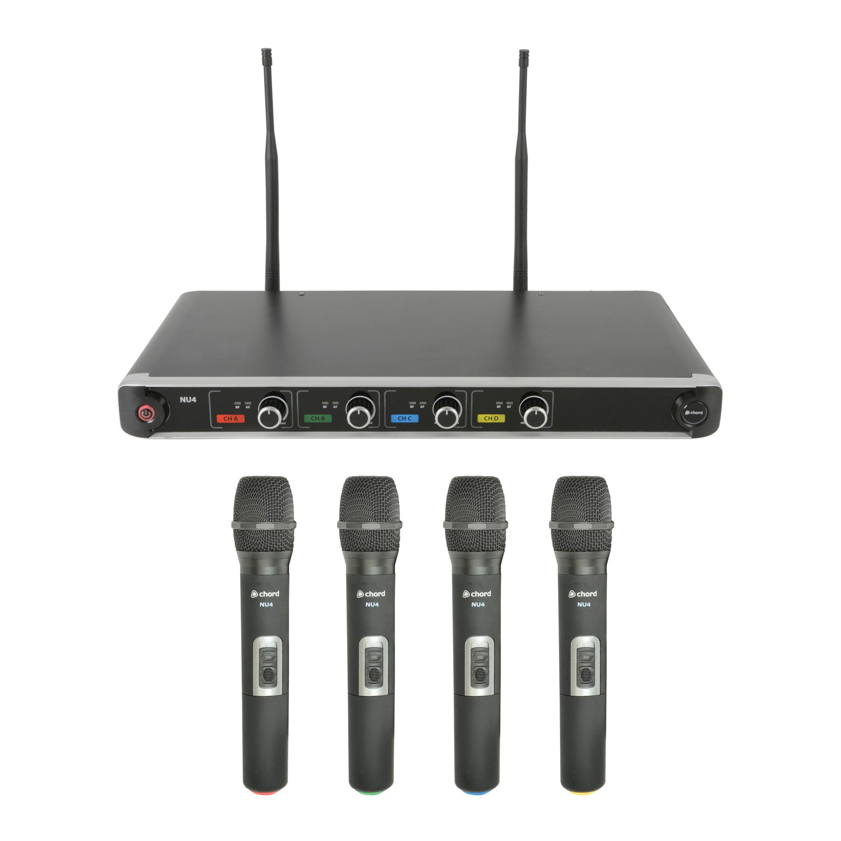 Chord NU4 4-channel wireless microphone system - 4 x handheld mics