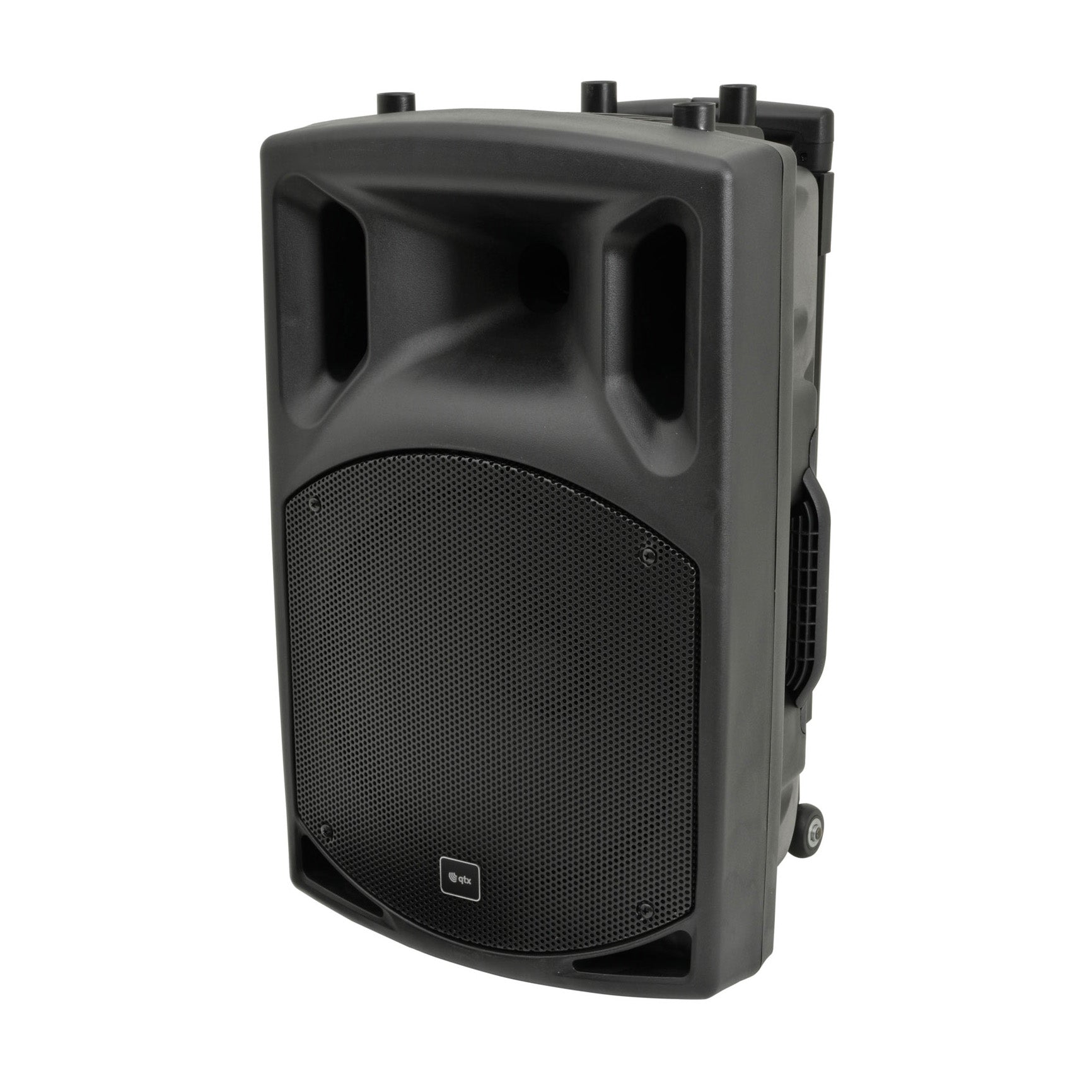 QTX QX series portable powered PA unit with 2 VHF microphones