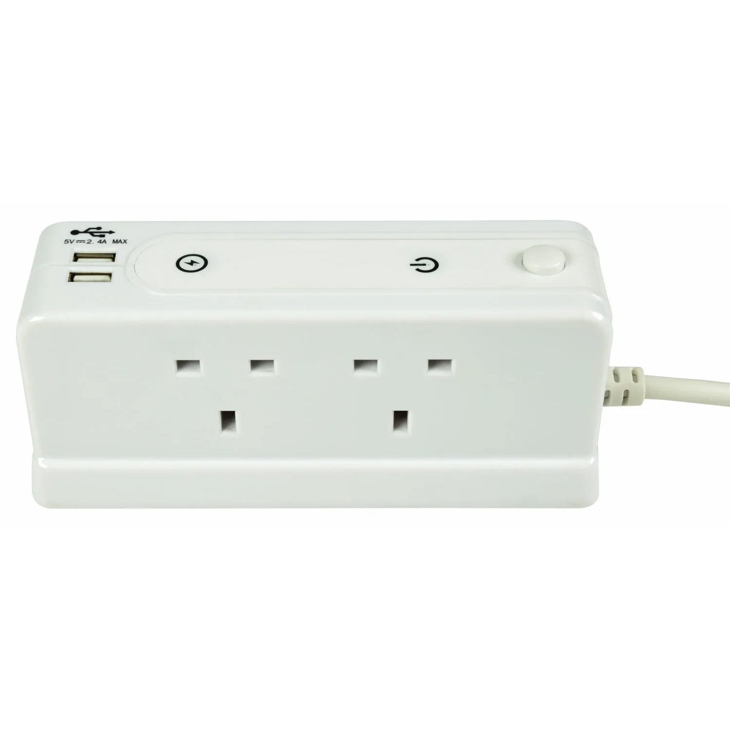 Mercury 4 gang extension lead with compact surge and 2 USB ports - 1m