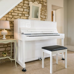 Kawai K-300 upright piano - Polished White, Chrome Fittings