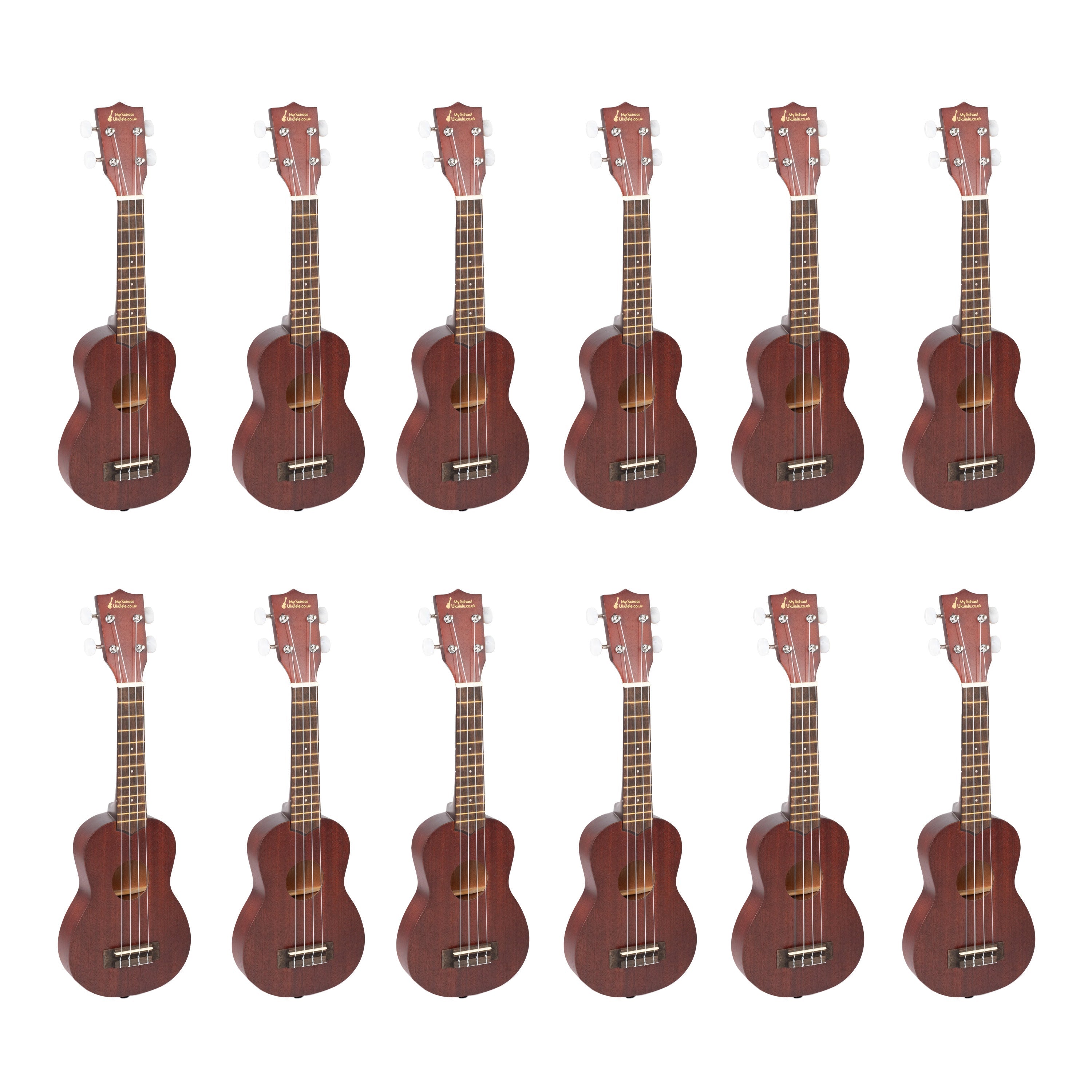 My School Ukulele soprano ukes carton of 12 - Slim natural