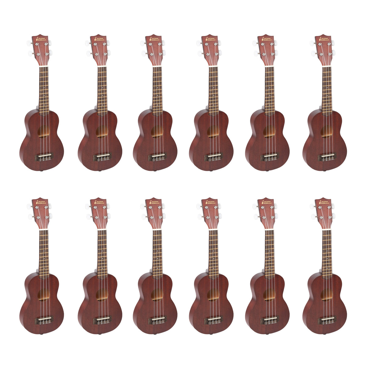 My School Ukulele soprano ukes carton of 12 - Slim natural