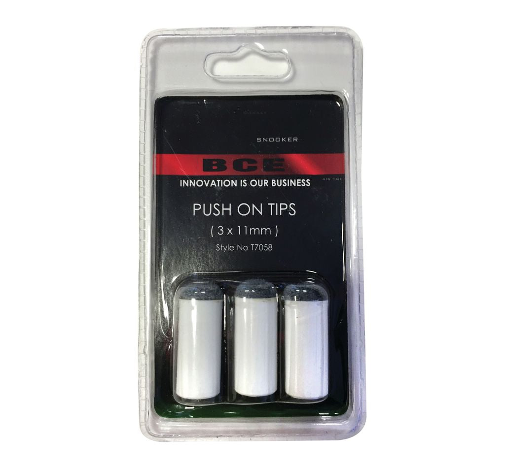 PUSH ON CUE TIPS 11MM, SET OF 3