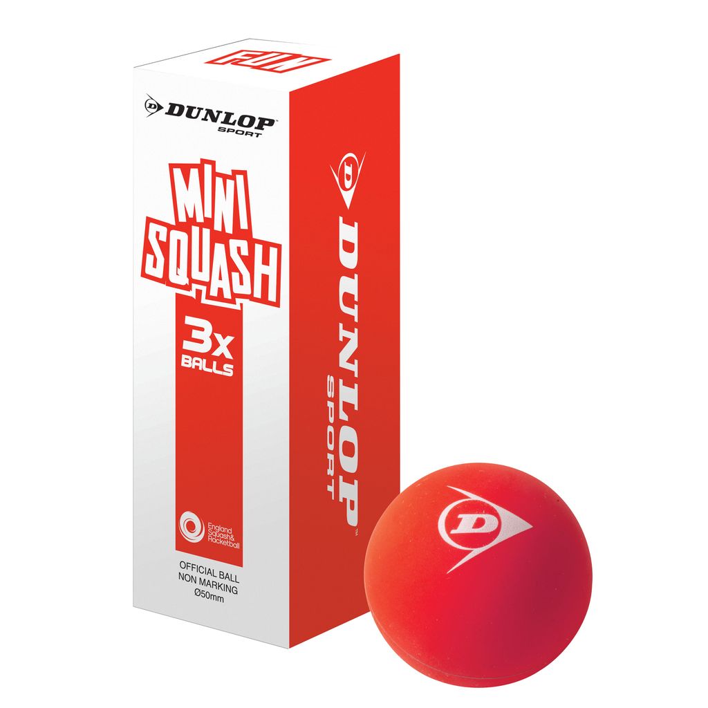 MINI SQUASH BALLS AGE 5-7, RED, SET OF 3