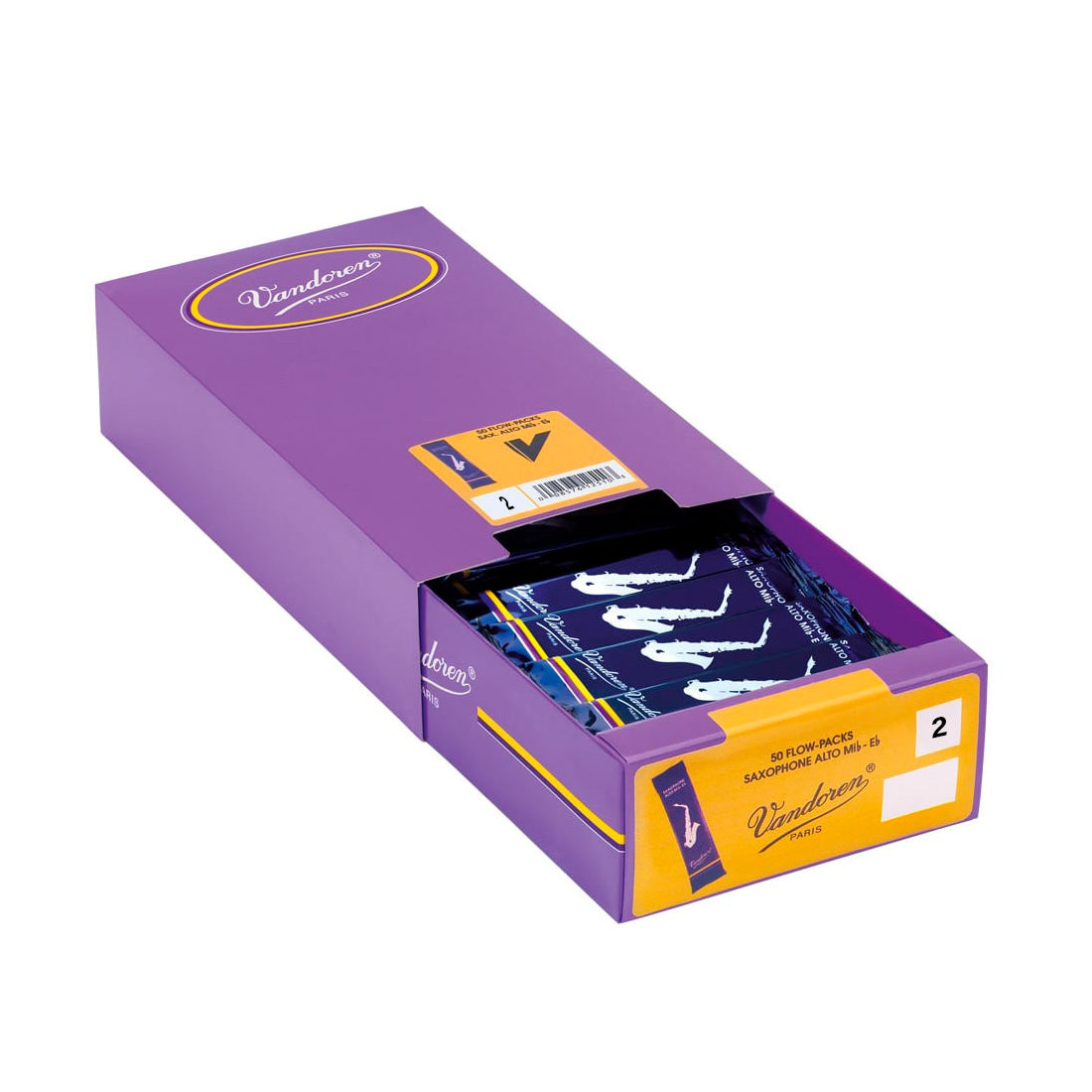 Vandoren \'Blue Box\' Eb alto saxophone reeds - 2 (box of 50)