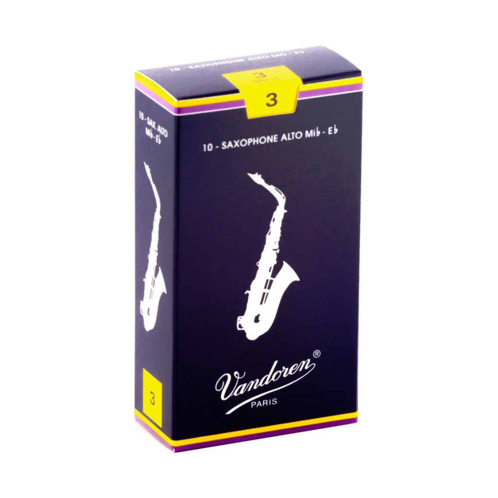 Vandoren \'Blue Box\' Eb alto saxophone reeds - 3 (box of 10)