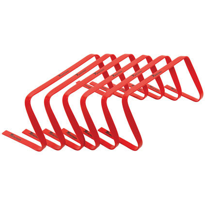 PRECISION FLAT HURDLES SET 23CM HIGH, RED, SET OF 6