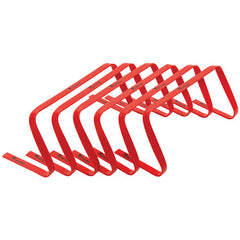 PRECISION FLAT HURDLES SET 23CM HIGH, RED, SET OF 6