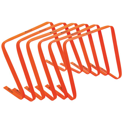 PRECISION FLAT HURDLES SET 38CM HIGH, ORANGE, SET OF 6