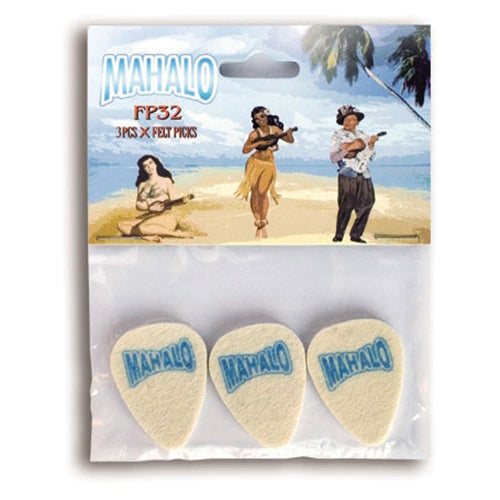 Mahalo felt ukulele plectrums - pack of 3