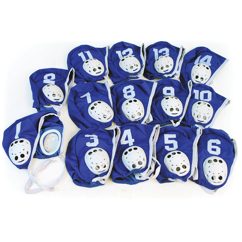 WATER POLO CAPS BLUE, SET OF 14