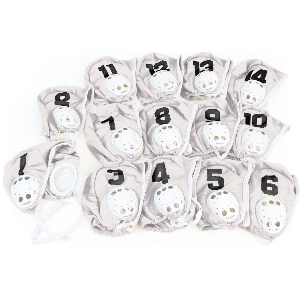 WATER POLO CAPS WHITE, SET OF 14