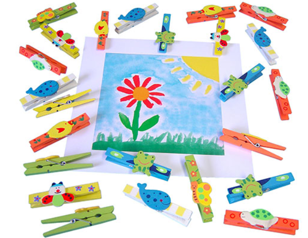 Decorated Art Pegs Pack 24