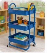 EDUPLAN TROLLEY 3 TIER BLUE 35x45x80 CM